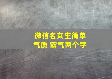 微信名女生简单气质 霸气两个字